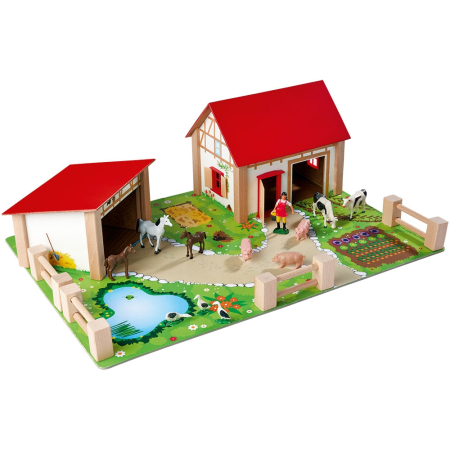 Ferma din lemn Eichhorn 51x36x17 cm cu 20 accesorii [1]