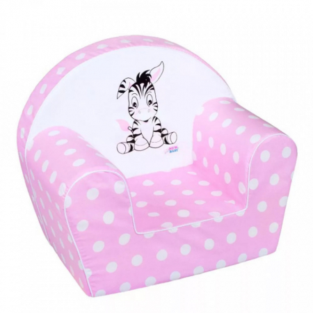  Articole camera copii - Fotoliu din burete pentru copii, cu imprimeu zebra, New Baby, roz