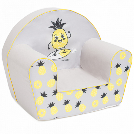  Articole camera copii - Fotoliu din burete pentru copii, New Baby, ananas, gri