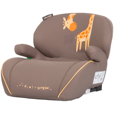 Inaltatoare auto I-Size 125-150 cm - Inaltator auto Chipolino Sonic I-Size 125-150 cm cu sistem Isofix giraffe, testat ADAC
