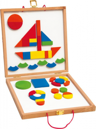 JOCURI SI PUZZLE  - Joc cu forme magnetice Woodyland din lemn