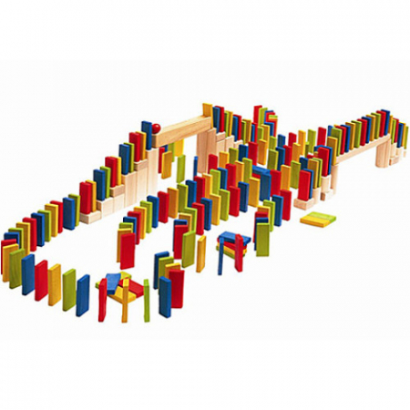 JOCURI SI PUZZLE  - Joc de societate Multi Domino colorat din lemn