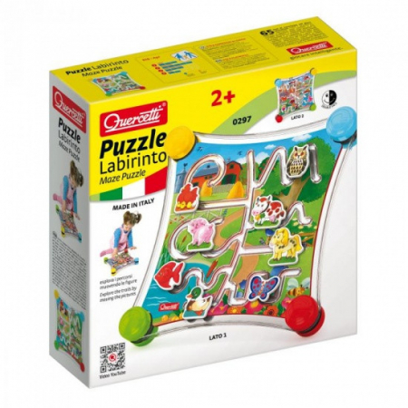 JOCURI SI PUZZLE  - Joc labirint cu 2 fete Puzzle Labirinto, Quercetti