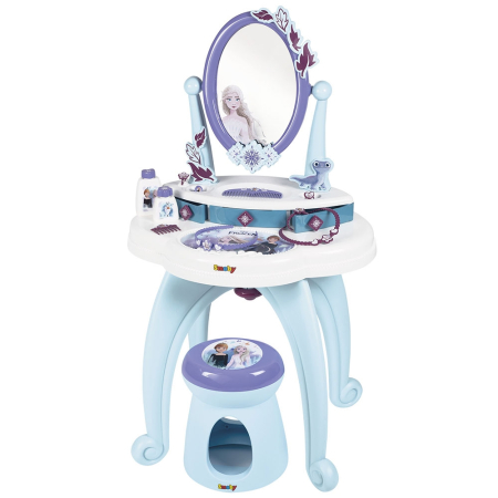 Bijuterii si accesorii fetite - Jucarie Smoby Masuta de machiaj Frozen Hairdresser 2 in 1