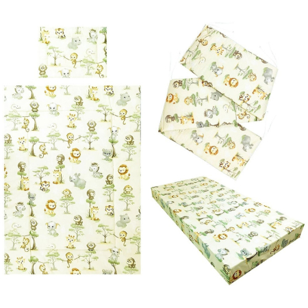 Lenjerii patut - Lenjerie patut Hubners Maimutica 4 piese crem