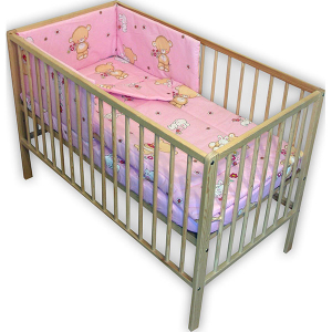 Lenjerie patut Hubners Ursulet cu Iepuras 4 piese roz [0]