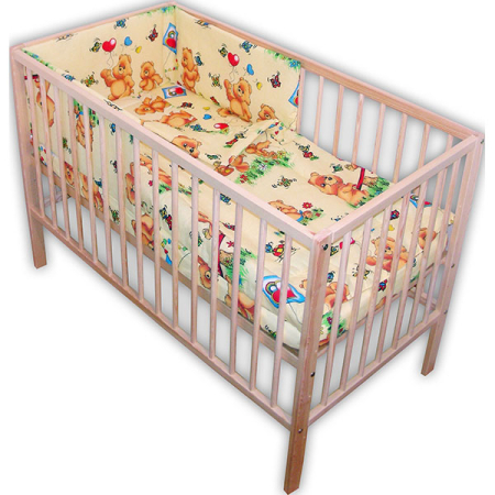 Lenjerii patut - Lenjerie patut Hubners Ursuletul Jucaus 4 piese crem