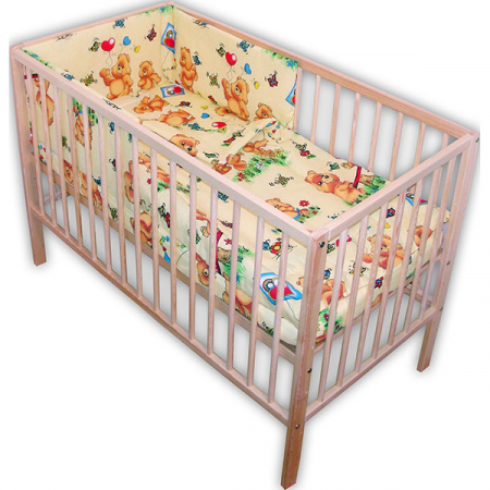 Accesorii patuturi - Lenjerie patut Hubners Ursuletul Jucaus 4 piese crem