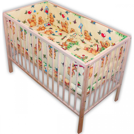 Accesorii patuturi - Lenjerie patut Hubners Ursuletul Jucaus 5 piese crem