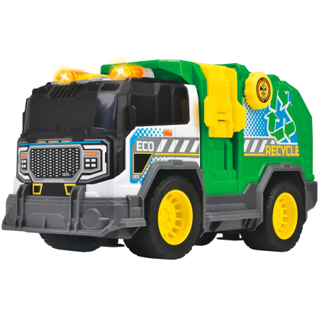 Masinute si Piste masinute - Masina de gunoi Dickie Toys Recycle Truck 30 cm cu lumini si sunete