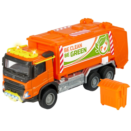 Masinute si Piste masinute - Masina de gunoi Majorette Volvo Garbge Collector cu tomberon