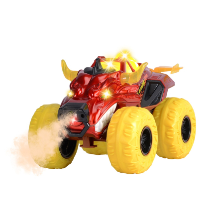 Jocuri si jucarii - Masina Dickie Toys Flaming Fire Monster 25 cm rosu cu lumini si sunete