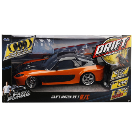 Masina Jada Toys Fast and Furious Mazda RX-7 Drift cu anvelope si telecomanda [14]