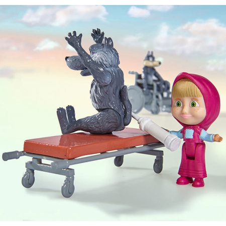 Masina Simba Masha and the Bear Ambulance cu accesorii [6]