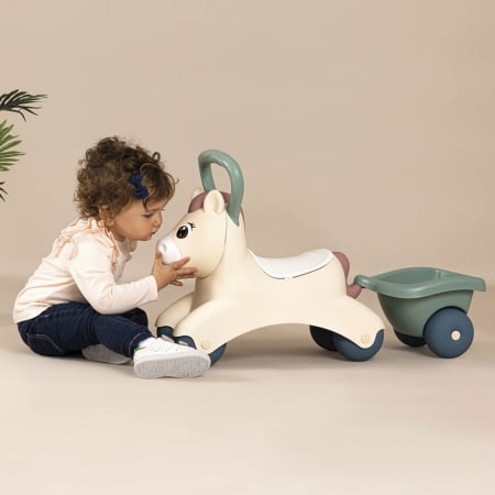 Masinuta de impins Smoby Pony cu remorca [4]