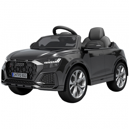 Masinute electrice - Masinuta electrica Chipolino Audi RS Q8 cu scaun din piele si roti EVA black