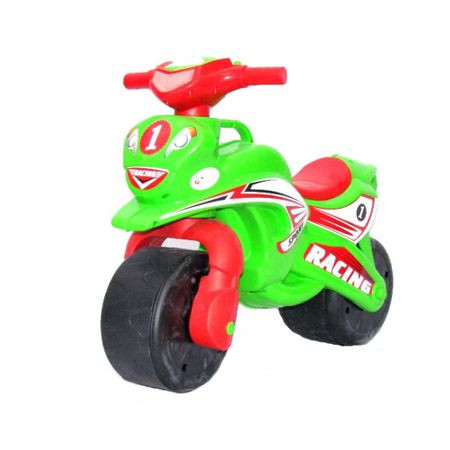 Jucarii de exterior - Motocicleta Ride-on de curse Doloni cu sunete si lumini, verde cu rosu