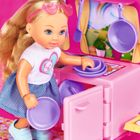 Papusa Simba Evi Love 12 cm Holiday Camper cu rulota si accesorii [6]