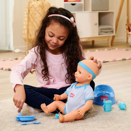 Papusa Simba New Born Baby, Baby Doll 43 cm cu accesorii albastru [4]