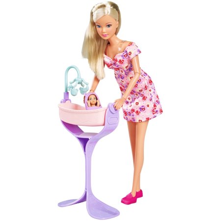 Papusi si Accesorii - Papusa Simba Steffi Love Hello Baby 29 cm cu accesorii