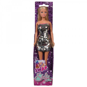 Papusa Simba Steffi Love Swap 29 cm cu rochie gri [1]