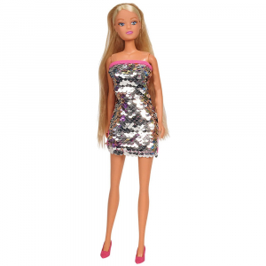 Papusa Simba Steffi Love Swap 29 cm cu rochie gri [0]