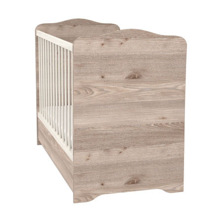 Patut copii din lemn cu sertar Hubners Sofia 120x60 cm crem nisip [2]