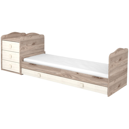 Patut copii transformabil din lemn cu 4 sertare Hubners Sofia Kombi 120x60 cm crem nisip [3]
