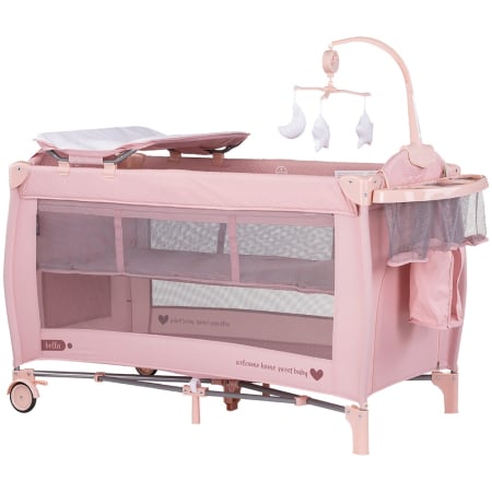 Patuturi pliabile - Patut pliabil Chipolino Bella pink marshmallow