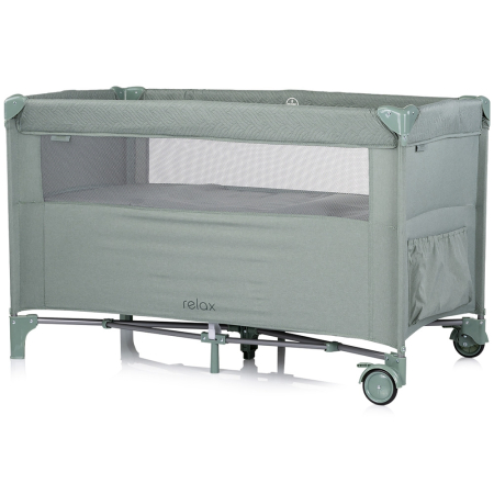 Patut pliabil Chipolino Relax basil linen cu laterala culisanta [2]