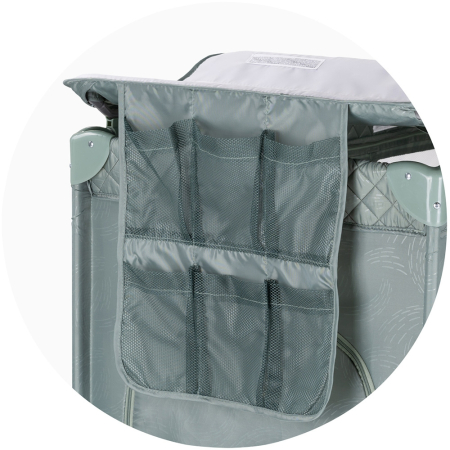 Patut pliabil cu saltea de infasat Chipolino Luna basil [6]