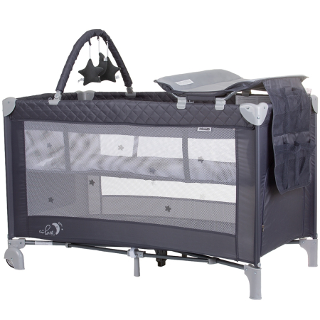 Patuturi pliabile - Patut pliabil cu saltea de infasat Chipolino Luna granite