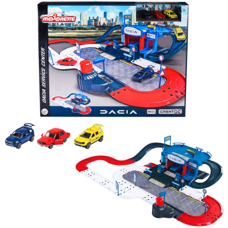 Pista de masini Majorette Dacia Service Center cu 3 masinute [1]