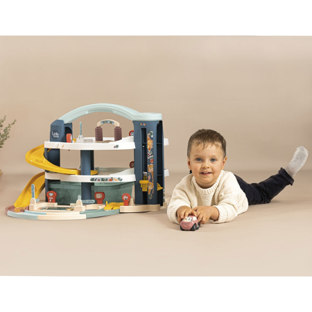 Pista de masini Smoby Big Garage cu masinuta si elicopter [4]