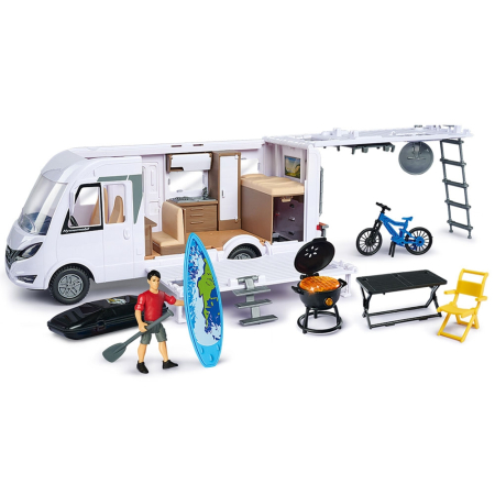 Rulota Dickie Toys Camper Hymer Camping Van Class B cu figurina si accesorii [1]