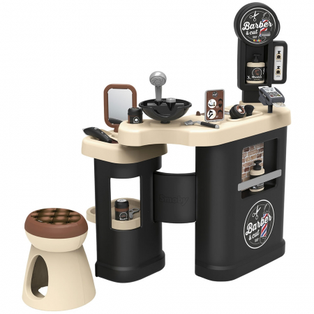 black friday - Salon coafura pentru copii Smoby Barber Shop, Barber and Cut negru