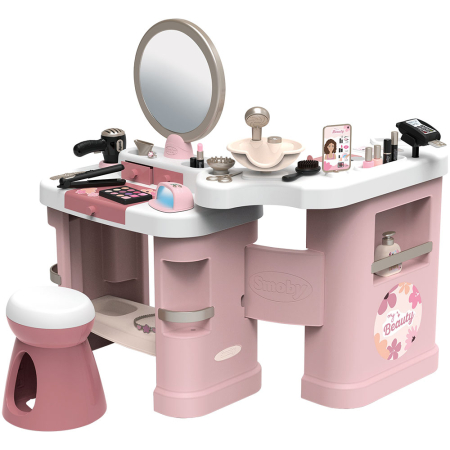 Bijuterii si accesorii fetite - Salon de infrumusetare Smoby My Beauty Center roz cu 26 accesorii