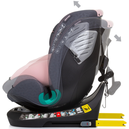 Scaun auto Chipolino Supreme I-Size 40-150 cm cu sistem Isofix flamingo [4]