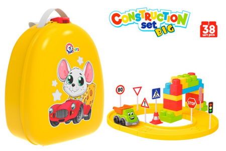 Jocuri de rol - Set cuburi de constructie, pista de masiute TechnoK in gentuta tip rucsac
