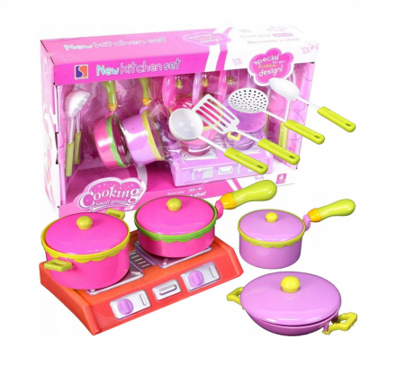 Jucarii de rol - Set de mini aragaz de jucarie cu accesorii incluse, MalPlay, roz