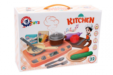 Jocuri de rol - Set de mini bucatarie cu efecte de vapori, sunete si lumini TechnoK