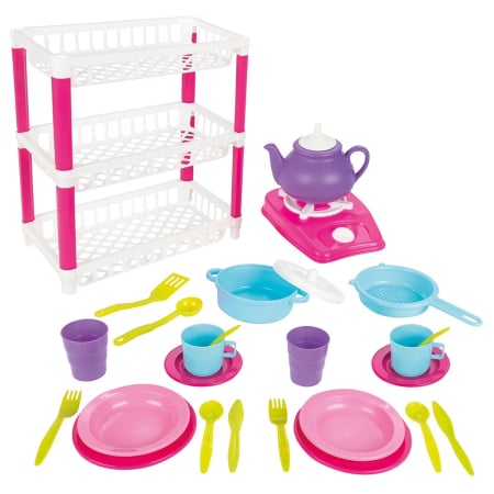 Bucatarii copii - Set de servit ceaiul Pilsan Hamarat Three-Tier Dish Rack