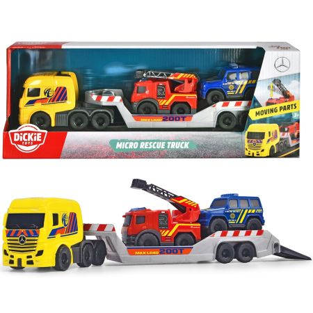 Set Dickie Toys Micro Rescue Truck cu un camion de salvare si 2 vehicule [1]