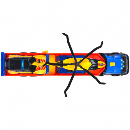Set Dickie Toys Rescue Transporter 40 cm cu camion, masina, elicopter si accesorii [3]