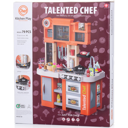 Set jucarie Chipolino Kitchen 84 cm cu sistem de curgere apa, lumini, sunete si 79 accesorii [11]