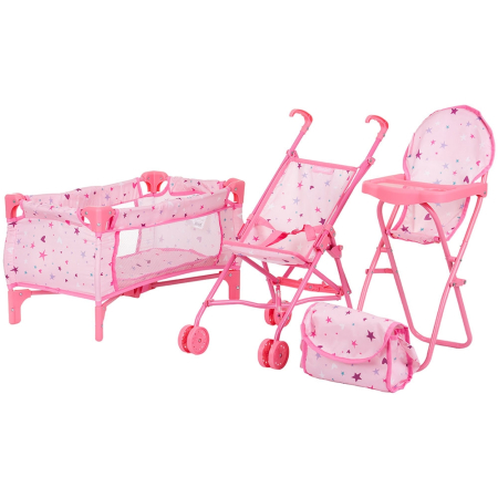 Carucioare pentru papusi - Set jucarii pentru papusi Chipolino Trixy 3 in 1 stars