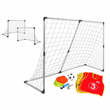  Porti de fotbal - Set poarta de fotbal, 2 in 1, cu accesorii