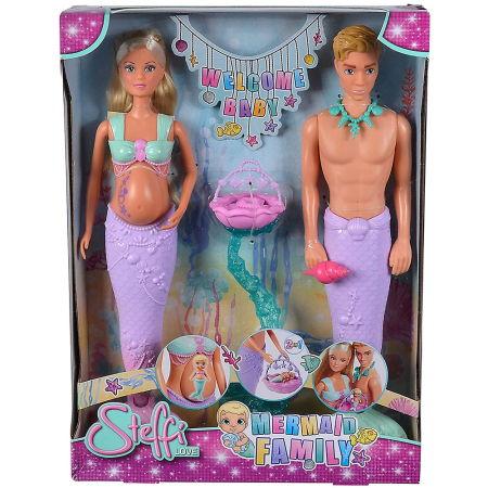 Set Simba Steffi Love Mermaid Family papusa Steffy 29 cm, papusa Kevin 29 cm si accesorii [7]