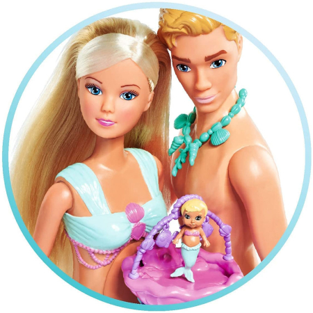 Set Simba Steffi Love Mermaid Family papusa Steffy 29 cm, papusa Kevin 29 cm si accesorii [1]