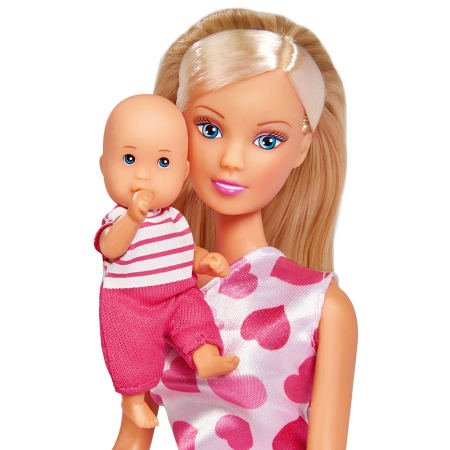 Set Simba Steffi Love New Born Baby Set papusa 29 cm, 1 bebelus si accesorii [5]